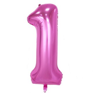 Fóliový balón 101 cm, růžový, číslo 1