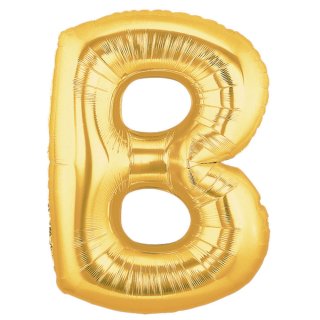Fóliový balonek 101 cm, písmeno "B", zlatý
