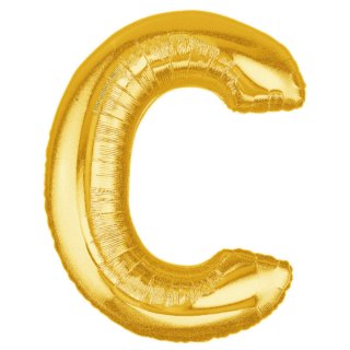 Fóliový balonek 101 cm, písmeno "C", zlatý