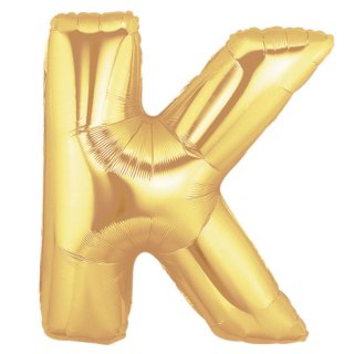 Fóliový balonek 101 cm, písmeno "K", zlatý