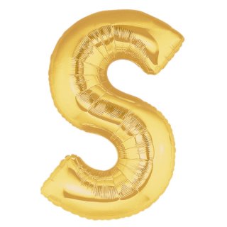 Fóliový balonek 101 cm, písmeno "S", zlatý