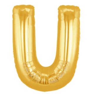 Fóliový balonek 101 cm, písmeno "U", zlatý