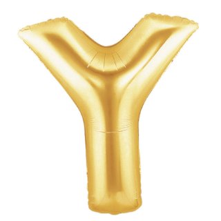Fóliový balonek 101 cm, písmeno "Y", zlatý