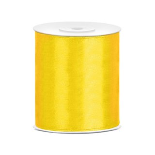 Stuha saténová, žlutá, 10cm/25m (zn. PartyDeco)