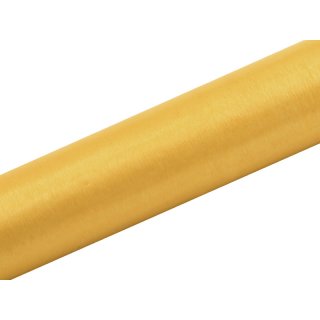 Organza, tmavě žlutá, 16cm/9m (zn. PartyDeco)