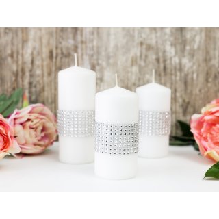 Štrasová páska, stříbrná, šířka 4cm / návin 9m (zn. PartyDeco)