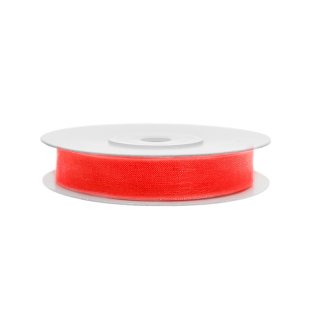 Stuha šifónová, červeno oranžová, 0.6cm/25m (zn. PartyDeco)