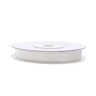 Stuha šifónová, bílá, 0.3cm/50m (zn. PartyDeco)