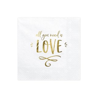 Ubrousky All you need is love, 33*33cm (zn. PartyDeco)