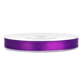 Stuha saténová, fialová, 0.6cm/25m (zn. PartyDeco)