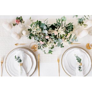 Organza, tištěná, bílá 2, 48cm/9m (zn. PartyDeco)