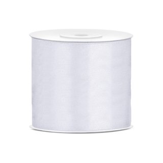 Stuha saténová, bílá, 7.5cm/25m (zn. PartyDeco)