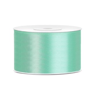 Stuha saténová, mátová, 3.8cm/25m (zn. PartyDeco)