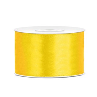 Stuha saténová, žlutá, 3.8cm/25m (zn. PartyDeco)