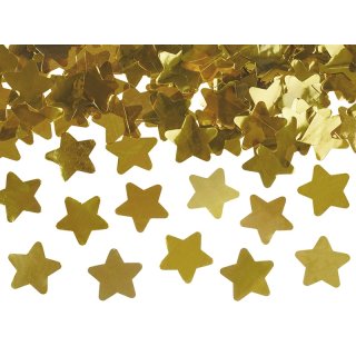 Vystřelovací konfety, zlaté, hvězdy, 60 cm