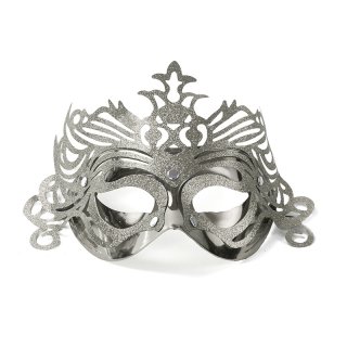 Party maska, ornament stříbrná