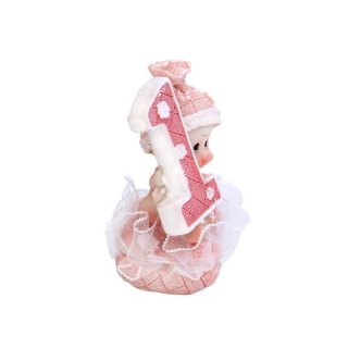 Figurka Holčička 1 st  Birthday- růžová, 7cm