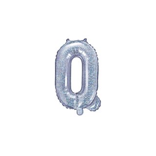 Foliový balónek písmeno Q - holografický, 35cm