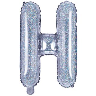 Foliový balónek písmeno H - holografický, 35cm (zn. PartyDeco)