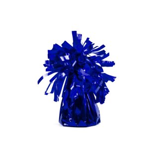 Těžítko na balónky - fóliové s třásněmi, modré, 150g (zn. PartyDeco)