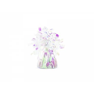Těžítko na balónky - fóliové s třásněmi, holografické, 150g (zn. PartyDeco)