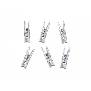 Dřevěné kolíčky, stříbrné, 3.5 cm, set 10ks (zn. PartyDeco)