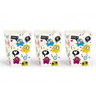 Box na popcorn Příšerky, set 6ks (zn. PartyDeco)