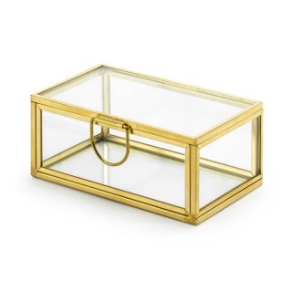 Svatební krabička na prsteny - zlatá