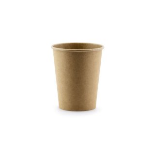 Papírové kelímky, přírodní, objem 220ml - set 6ks (zn. PartyDeco)