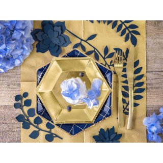 Papírové talířky, 20cm, zlaté, set 6ks (zn. PartyDeco)