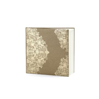 Svatební kniha hostů, přírodní - 21x19.7 cm, 22 stran (zn. PartyDeco)