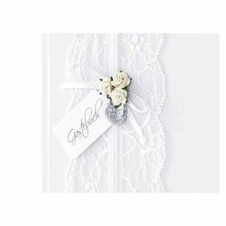 Svatební kniha hostů s krajkou, 20.5x20.5 cm - 20 listů (zn. PartyDeco)