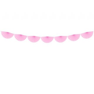 Girlanda, rozety 40 cm, světle růžová (zn. PartyDeco)