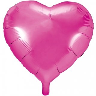 Fóliový balón 45 cm, srdce, tm. růžový