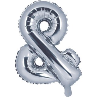 Fóliový balónek "Ampersand", 35cm stříbrná barva (zn. PartyDeco)
