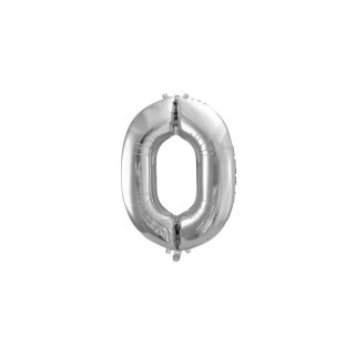 Fóliový balón 86 cm, stříbrný, číslo 0