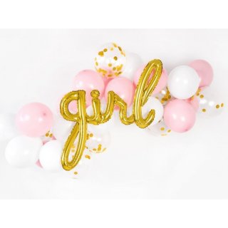 Foliový balonek, nápis "Girl" zlatý
