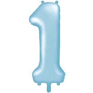 Fóliový balón 86 cm, modrý, číslo 1