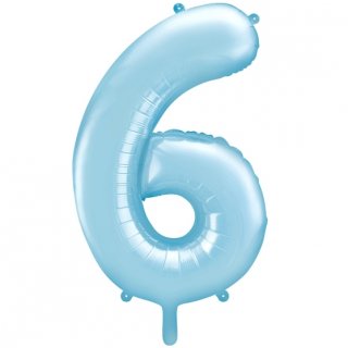Fóliový balón 86 cm, modrý, číslo 6