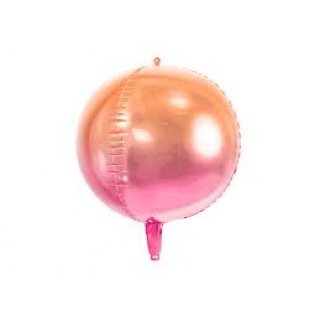 Fóliový balónek růžovo-oranžové ombre, 35cm (zn. PartyDeco)