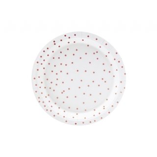 Papírový talířek ,bílý s puntíkem, 18cm
