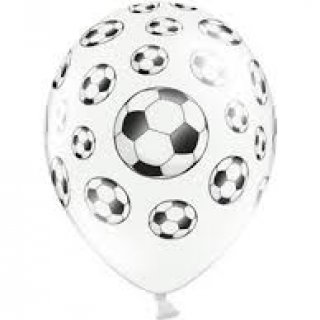 Balónek Fotbalový míč, pastelový bílý, 30cm