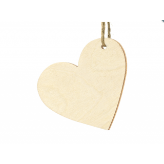 Dřevěné jmenovky Srdíčka, 6x5cm, set 10ks (zn. PartyDeco)