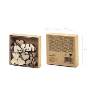Dřevěné konfety Srdíčka, 2cm - 50 ks