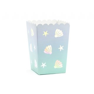 Box na popcorn Mořský svět, 7x7x12.5cm, set 6ks (zn. PartyDeco)