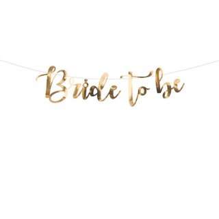 Závěsná girlanda Bride to be, zlatá barva, 80x19cm (zn. PartyDeco)