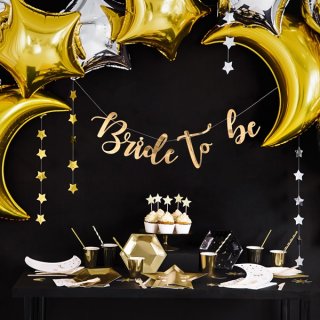 Závěsná girlanda Bride to be, zlatá barva, 80x19cm (zn. PartyDeco)
