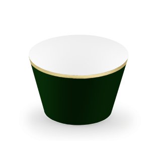 Košíčky na Cupcake, černé se zlatým lemem, 4.8x7.6cm, set 6ks (zn. PartyDeco)