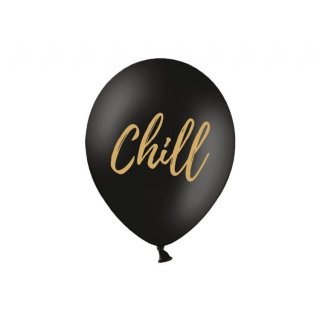 Latexový balónek "Chill", černý, pastelový, velikost 30cm (zn. PartyDeco)