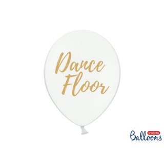 Latexový balónek "Dance Floor", bílý, pastelový, velikost 30cm (zn. PartyDeco)